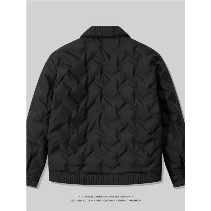 Men's Quilted Leisure Jacket with Innovative Collar Lisslune
