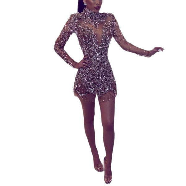 Ladies glamorous mini dress with sparkling sequins and exciting fringes Lisslune