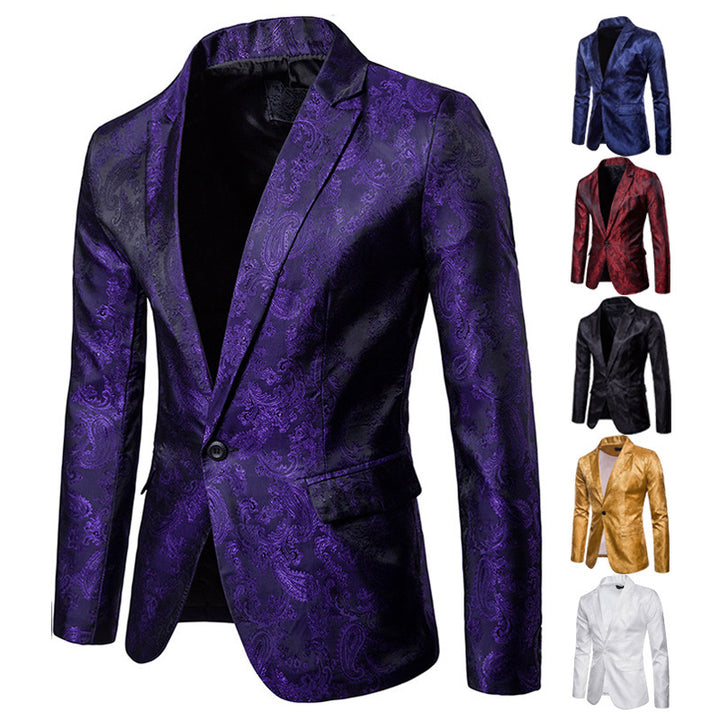 Men's elegant sequin blazer with floral patterns Lisslune