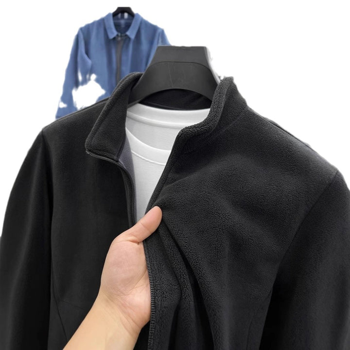 Men's fleece jacket with high collar and practical pockets Lisslune