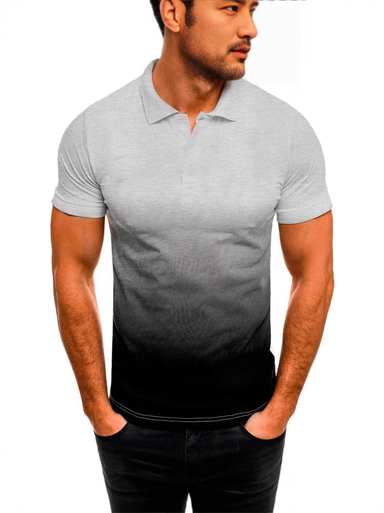 Men's polo shirt with modern gradient and breathable cut Lisslune