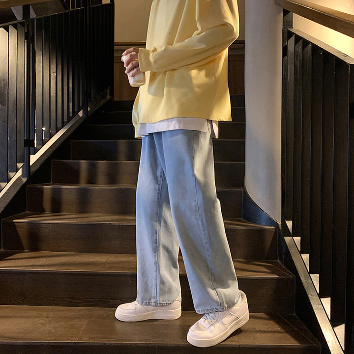Men's Casual Cargo Pants with Loose Legs and Elastic Waistband Lisslune