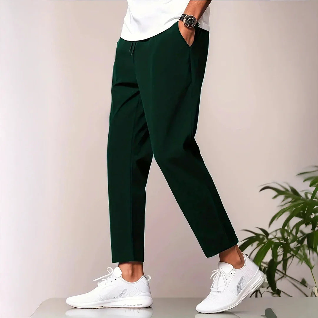 Men's casual leisure pants with elastic waistband and side pockets Lisslune