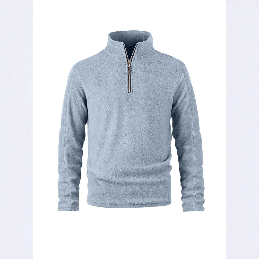 Men's fleece pullover with half-length zipper and elastic cuffs Lisslune