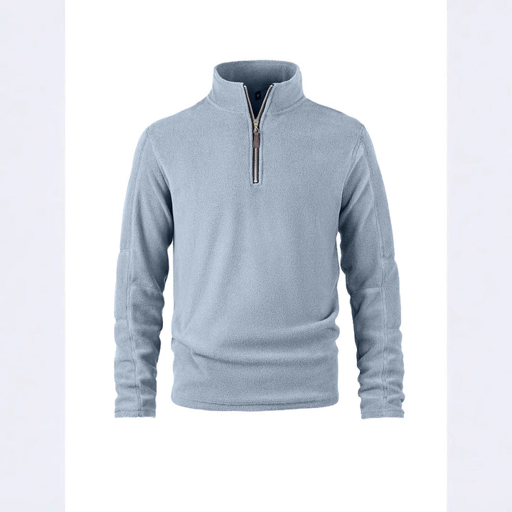 Men's fleece pullover with half-length zipper and elastic cuffs Lisslune