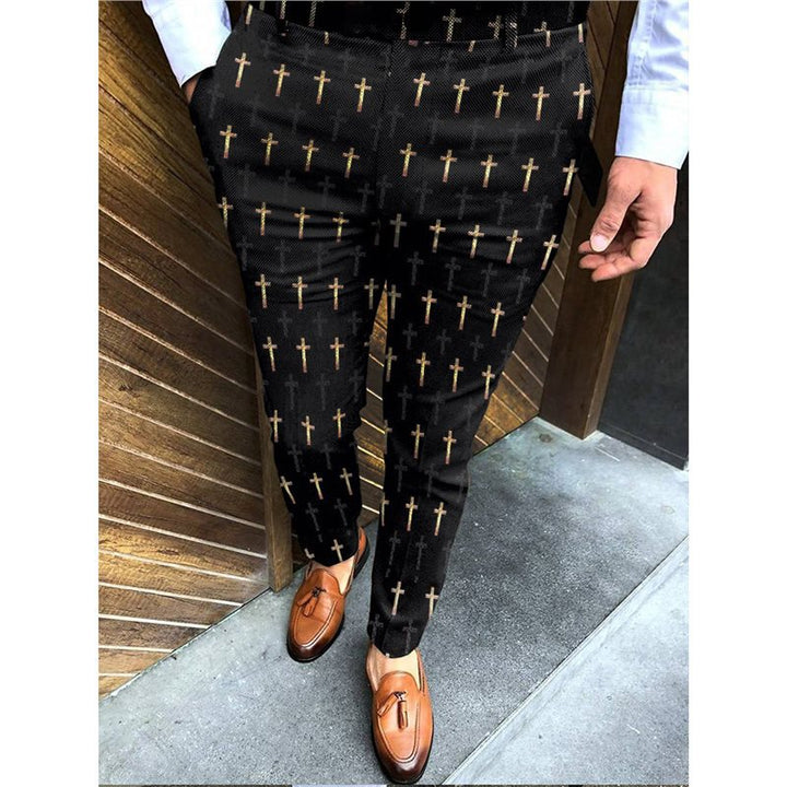 Men's modern cargo pants with cross-pattern and practical cut Lisslune