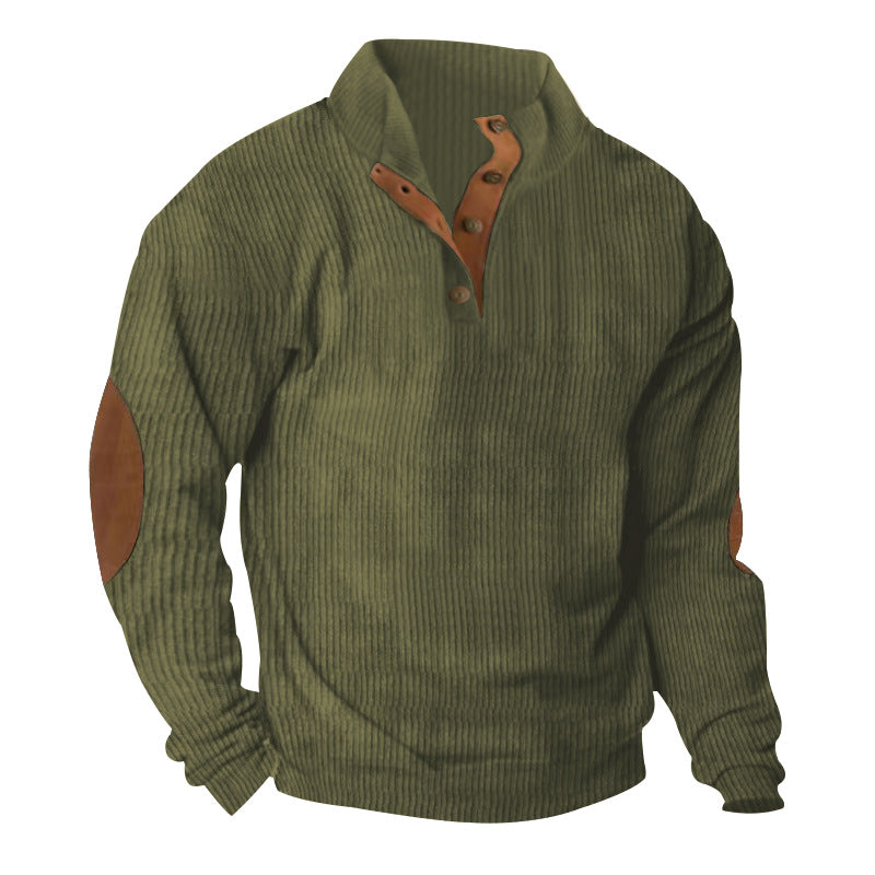 Men's Fashionable Sweater with Stand-Up Collar and Contrast Accents Lisslune