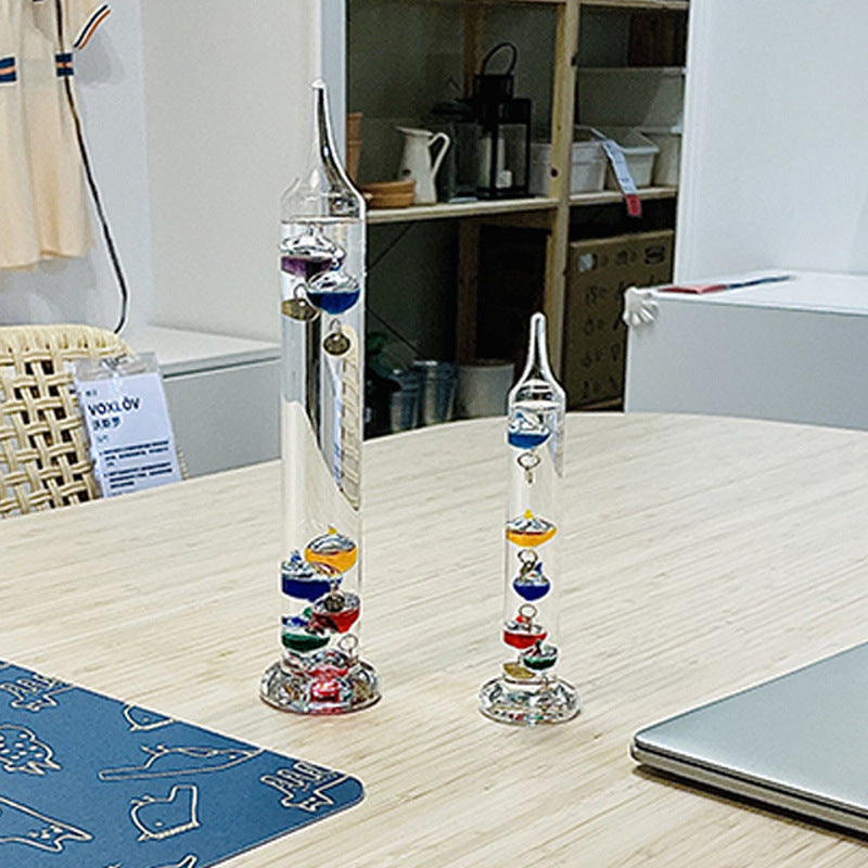 Lisslune | Galileo Thermometer with Floating Glass Bulbs - Decorative Temperature Measurement for Home & Office Decor