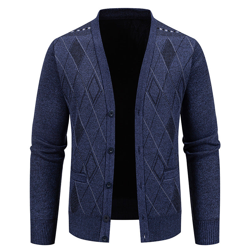 Men's cardigan with elegant diamond structure Lisslune