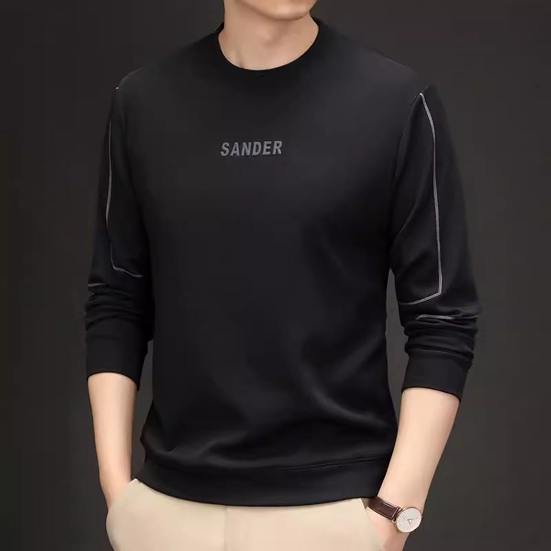 Men's sporty crew neck sweater with modern lettering Lisslune
