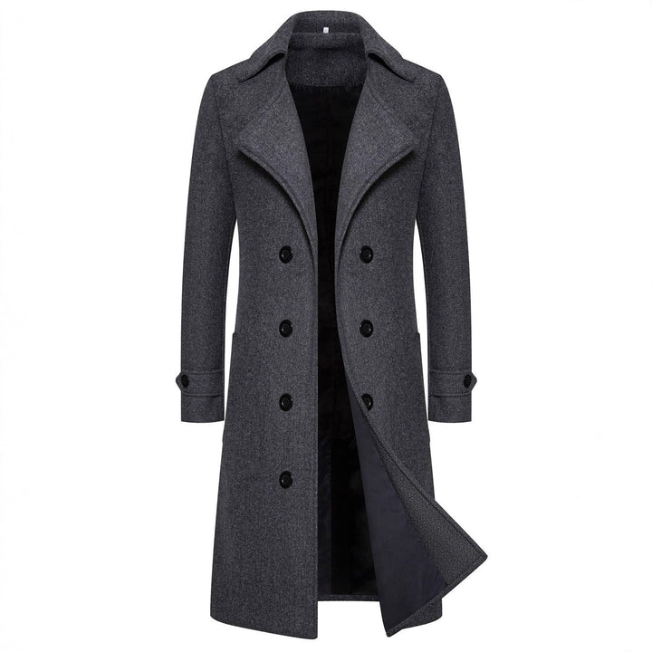 Men's Double-Breasted Wool Coat with Modern Cut Lisslune