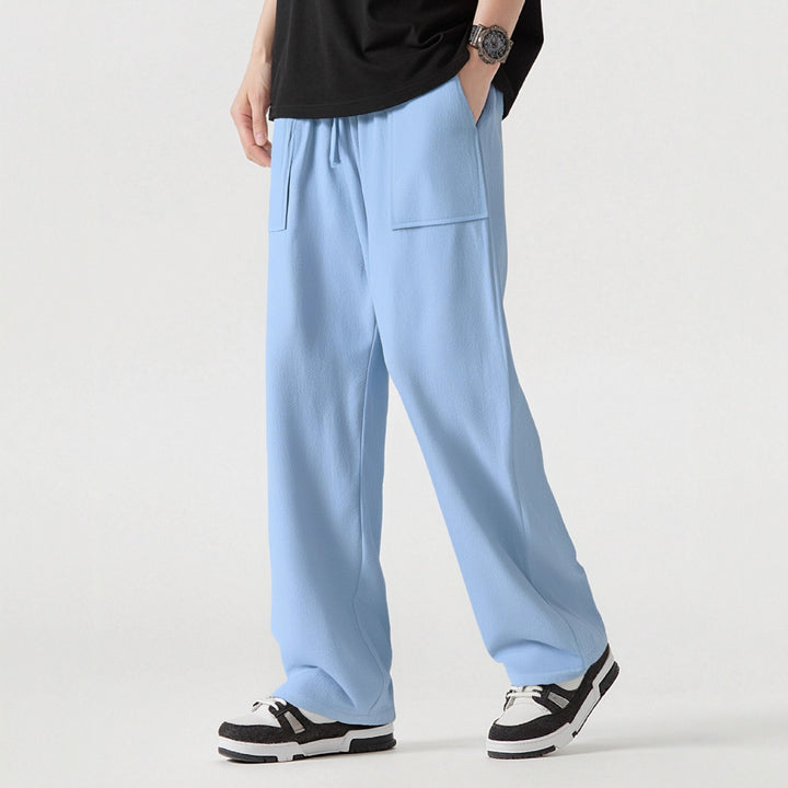 Men's Casual Cargo Pants with Practical Pockets and Elastic Waistband Lisslune