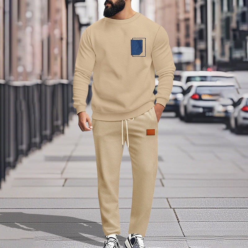 Men's Comfortable Leisure Suit with Fashionable Design and Practical Pockets Lisslune