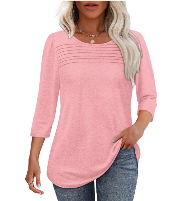 Women's Long Sleeve Shirt with Pleat Details Lisslune