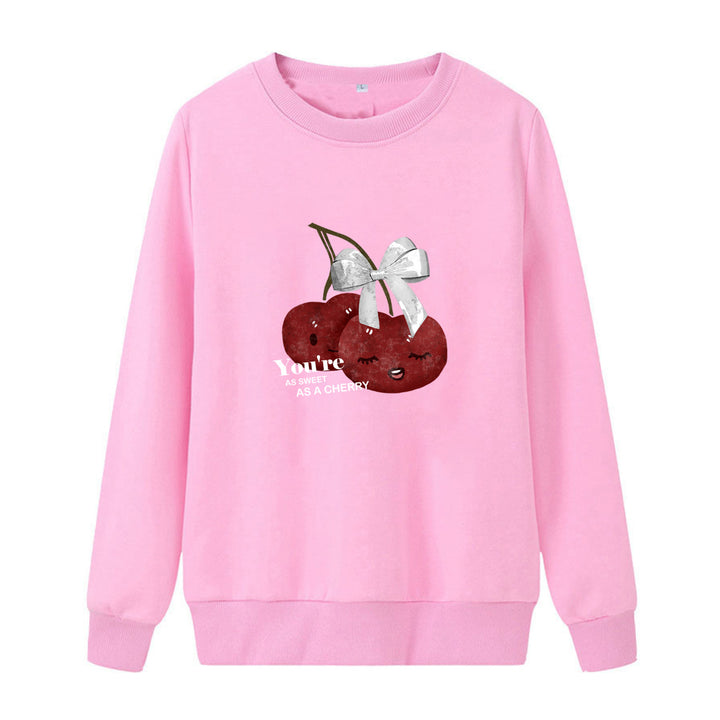 Women's cozy sweatshirt with fruity cherry motif Lisslune