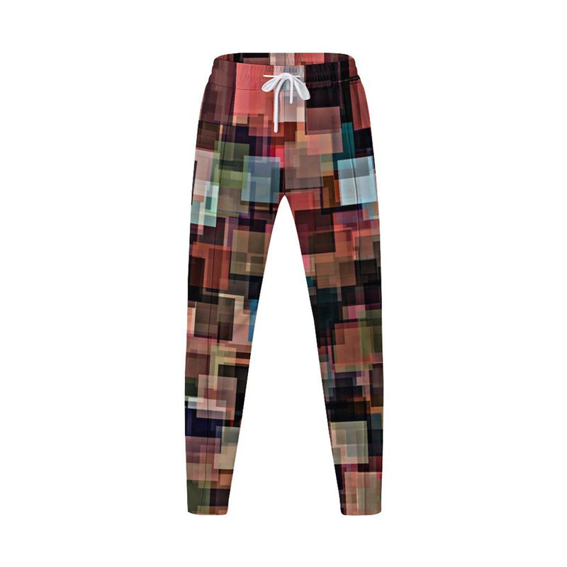 Men's leisure pants with geometric design and elastic waistband Lisslune