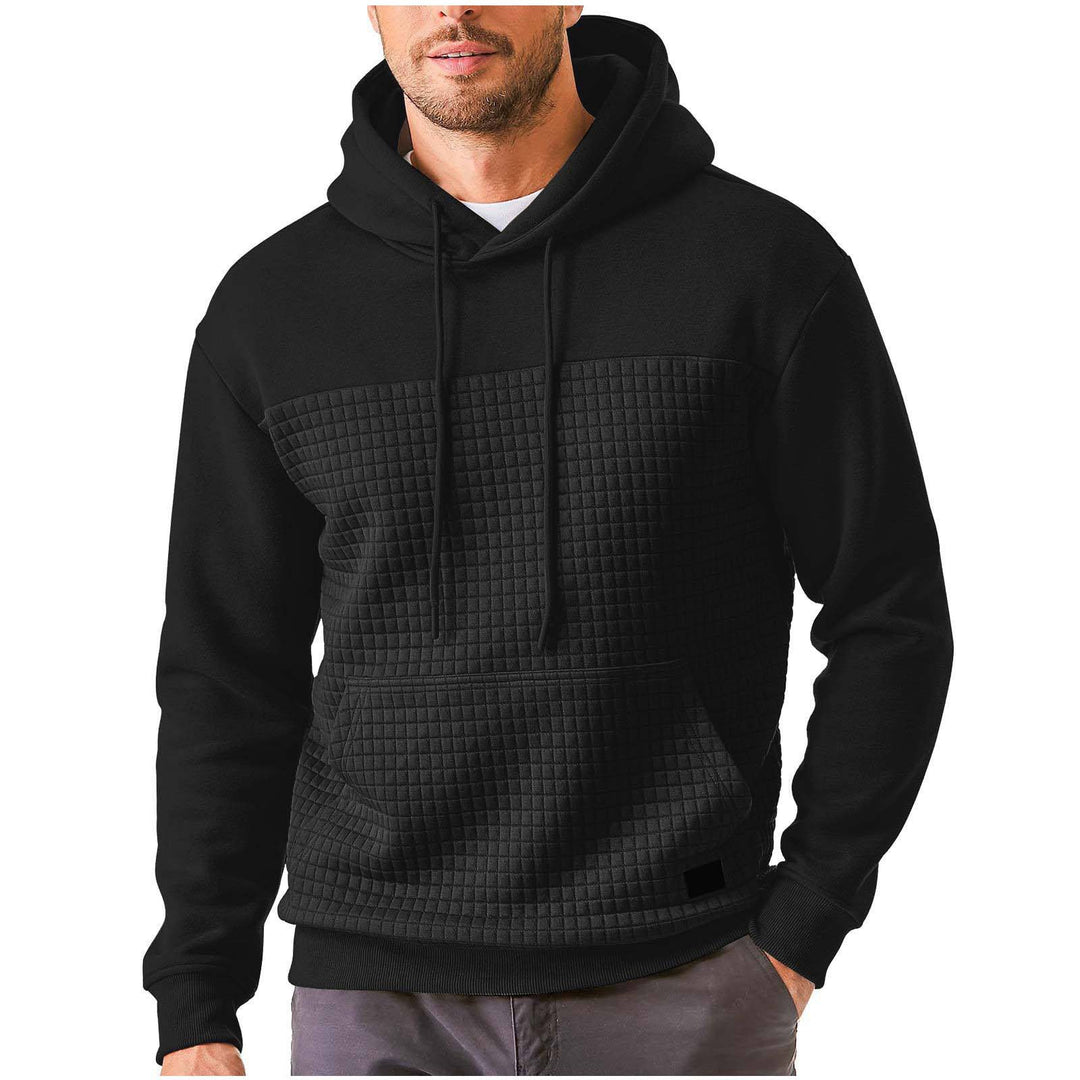 Men's Hoodie with Geometric Texture Design Lisslune