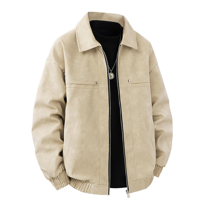 Men Stylish Synthetic Leather Jacket Lisslune