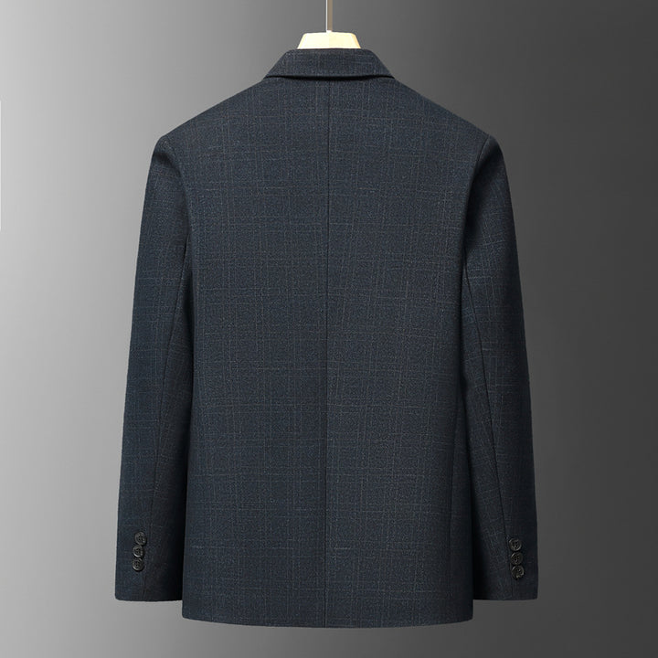 Men's Elegant Blazer with Fine Checked Pattern Lisslune