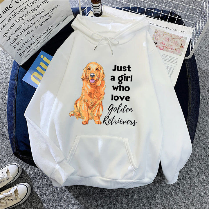 Women's Hoodie with Loving Golden Retriever Motif Lisslune