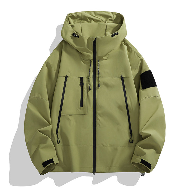 Men's functional outdoor jacket with adjustable hood and multiple pockets Lisslune