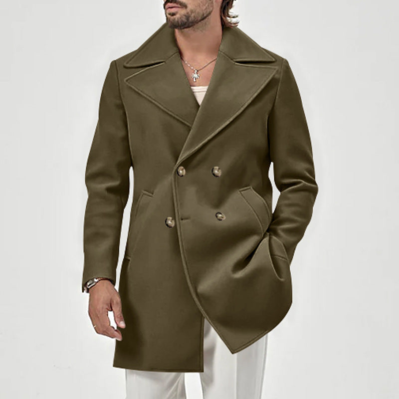 Men's elegant double coat with deep collar Lisslune