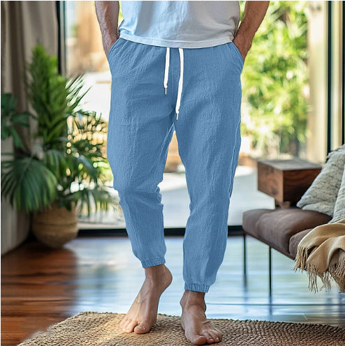 Men's casual pants with individually adjustable waistband and side ventilation inserts Lisslune