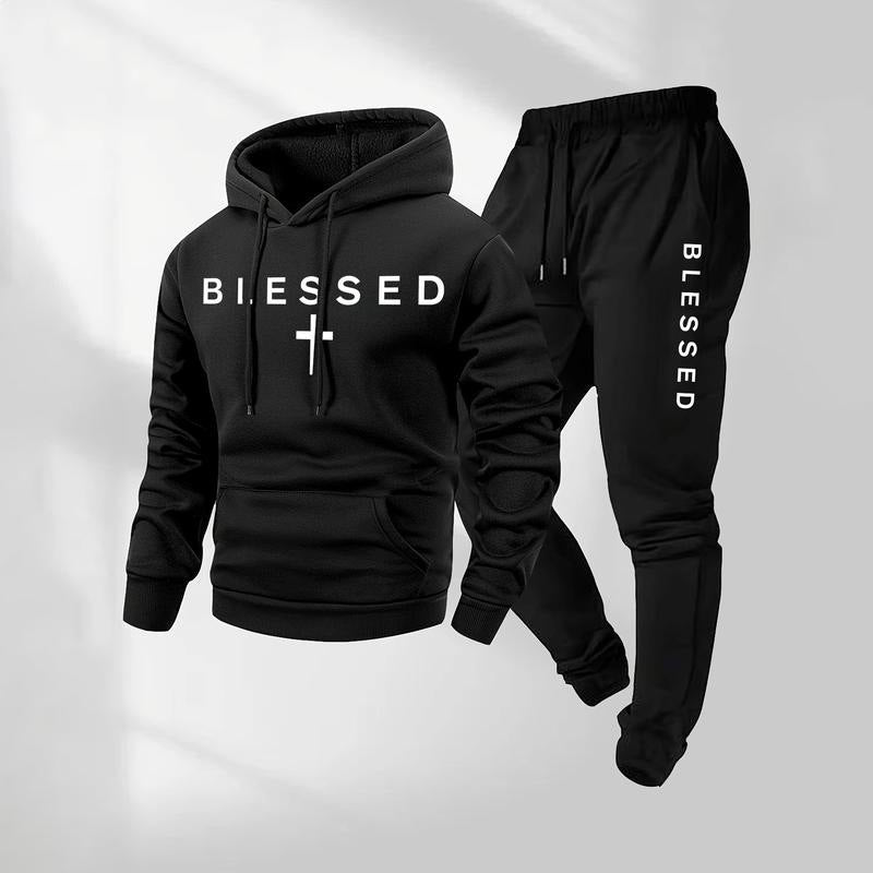 Women’s sweatshirt and jogger set with modern lettering and practical pockets Lisslune
