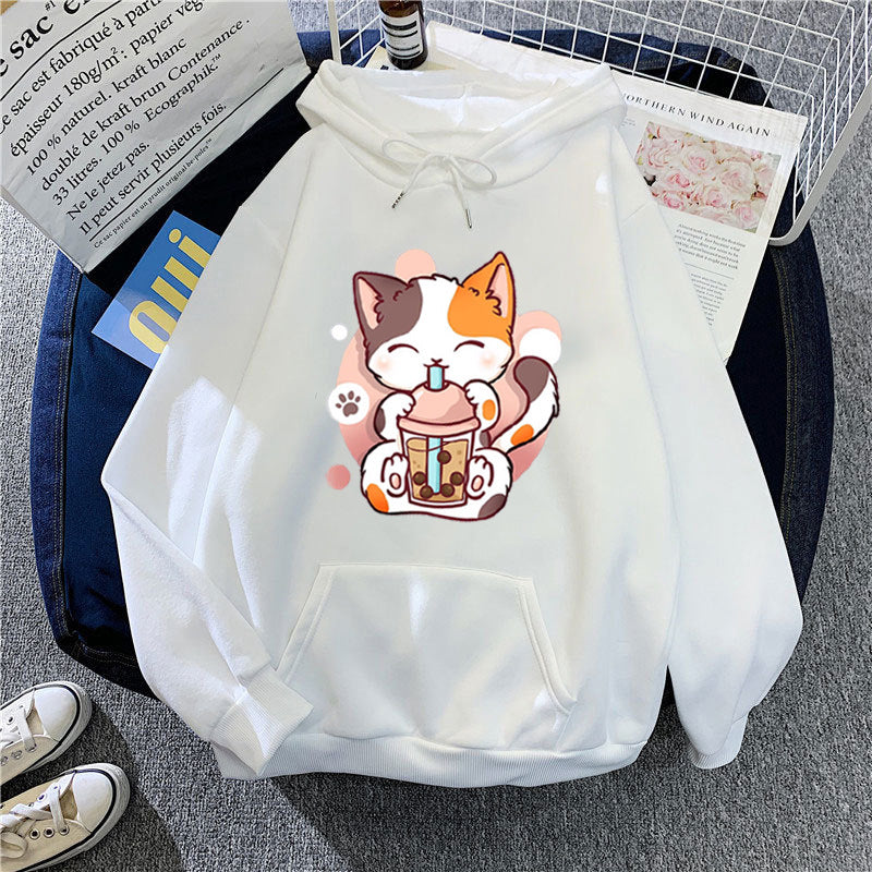 Women's hoodie with playful cat motifs Lisslune