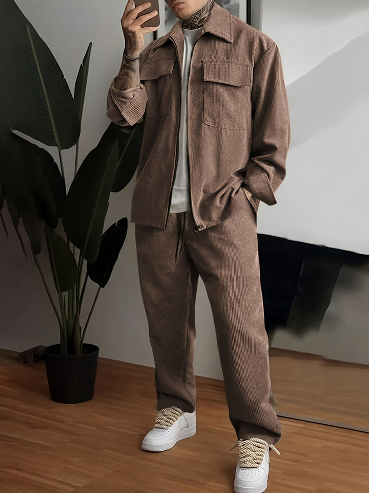 Men's Cord Jacket and Pants Set Lisslune
