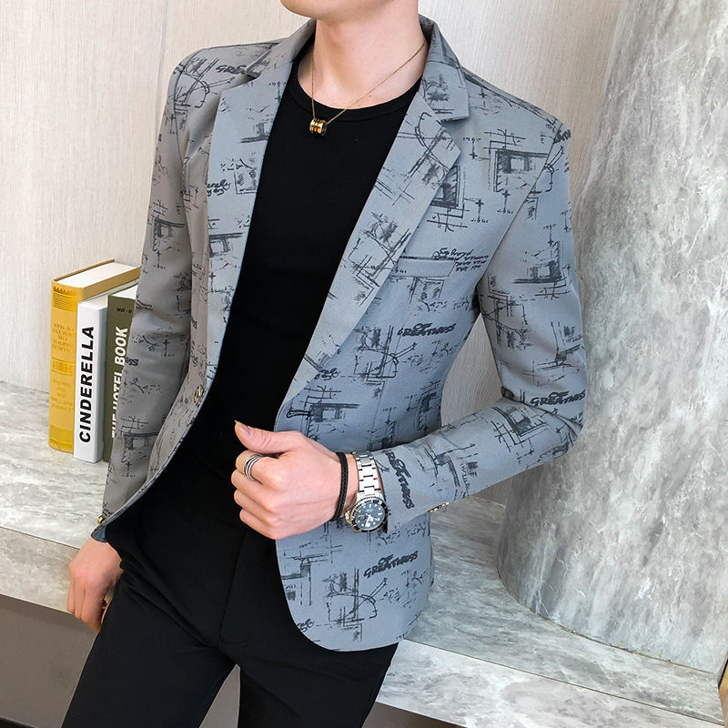 Men's elegant designer blazer with modern print Lisslune