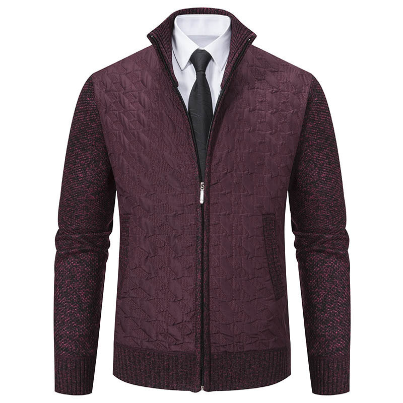 Men's elegant hybrid jacket with quilted design and refined knit sleeves Lisslune