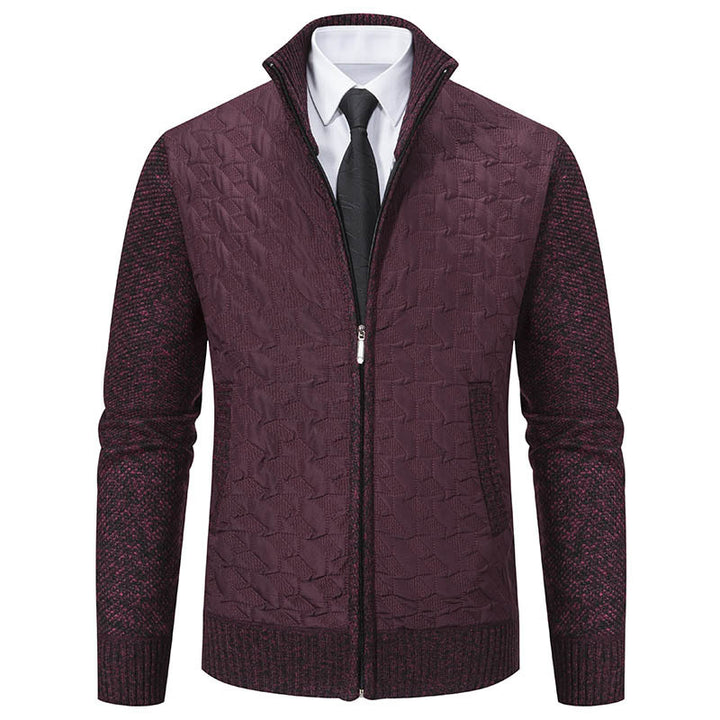 Men's elegant hybrid jacket with quilted design and refined knit sleeves Lisslune