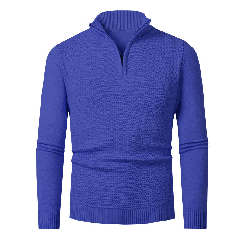 Men's knit sweater with high collar and textured design Lisslune