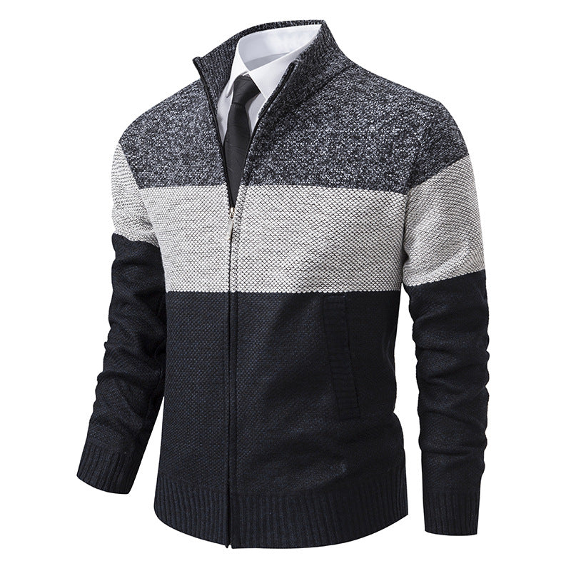 Men's stylish cardigan with high collar and modern zipper Lisslune