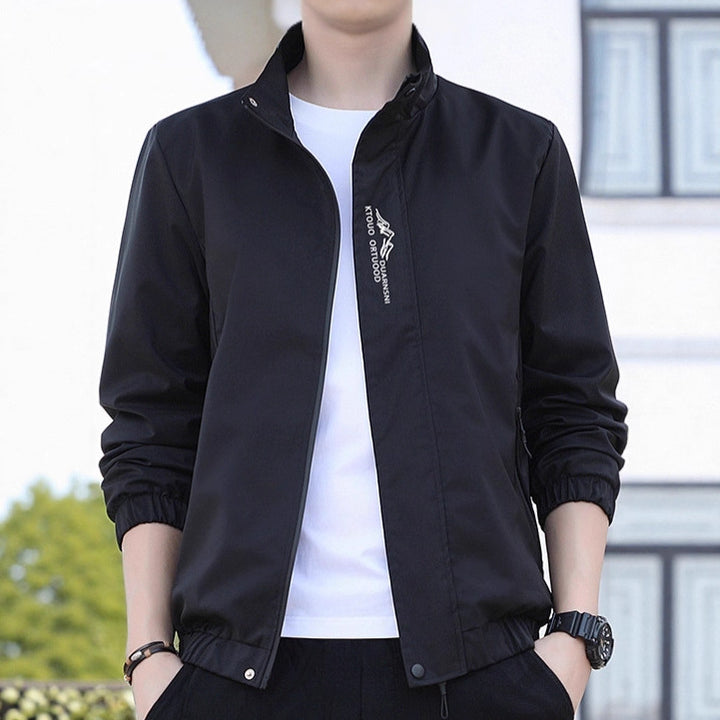 Men's lightweight transitional jacket with high collar and practical pockets Lisslune