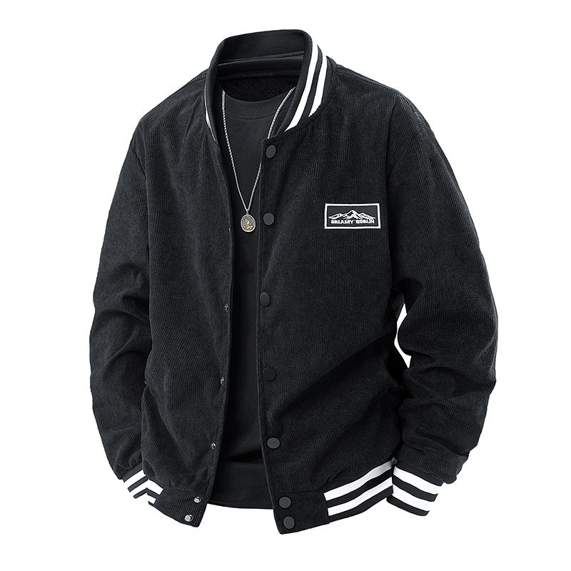 Men's casual cord jacket with elastic cuffs and contrasting accents Lisslune