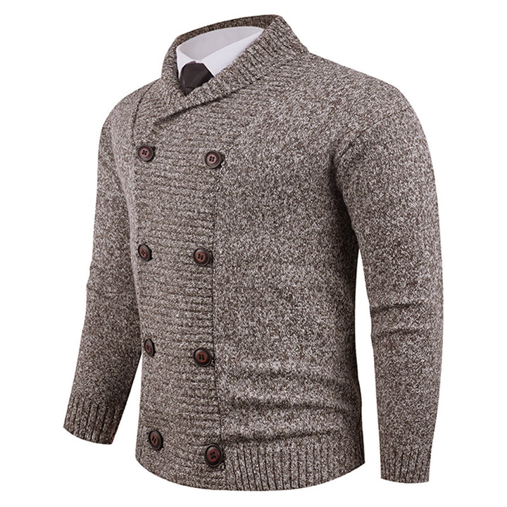 Men's cardigan with double button placket and fine texture Lisslune