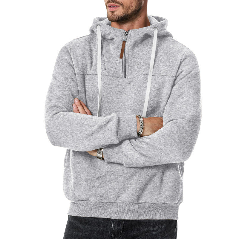 Men's stylish hoodie with innovative zipper and practical drawstrings Lisslune