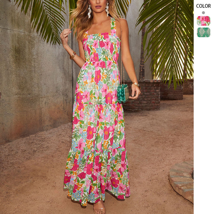 Ladies maxi dress with cheerful floral design and airy fit Lisslune