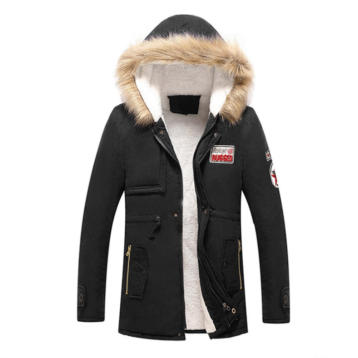 Men's fashion winter jacket with synthetic fur collar and practical pockets Lisslune