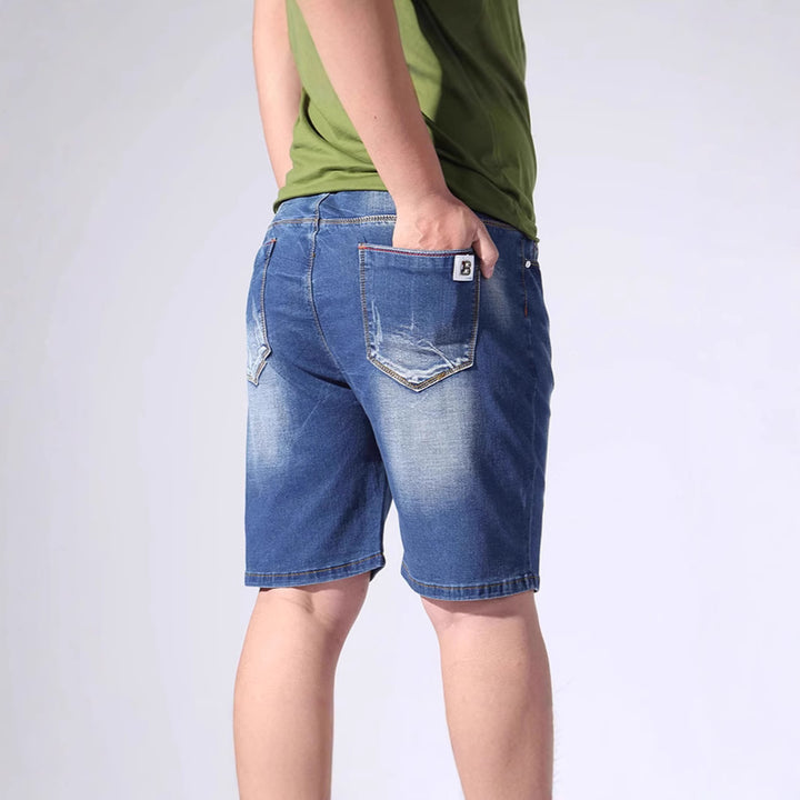 Herren Denim-Shorts mit elastischem Bund und lässigem Schnitt Lisslune