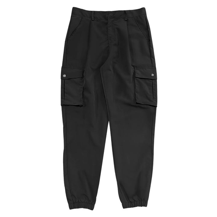 Men's cargo pants with elastic waistband and practical utility pockets Lisslune