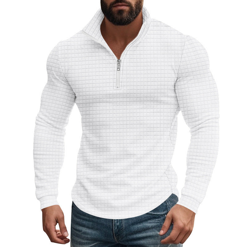Men's midlayer pullover with high collar and textured design Lisslune