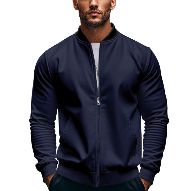 Men's sporty bomber jacket with high collar and practical pockets Lisslune