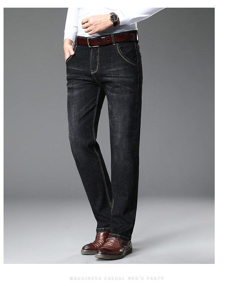 Men's classic jeans in a casual business style with an especially comfortable fit Lisslune