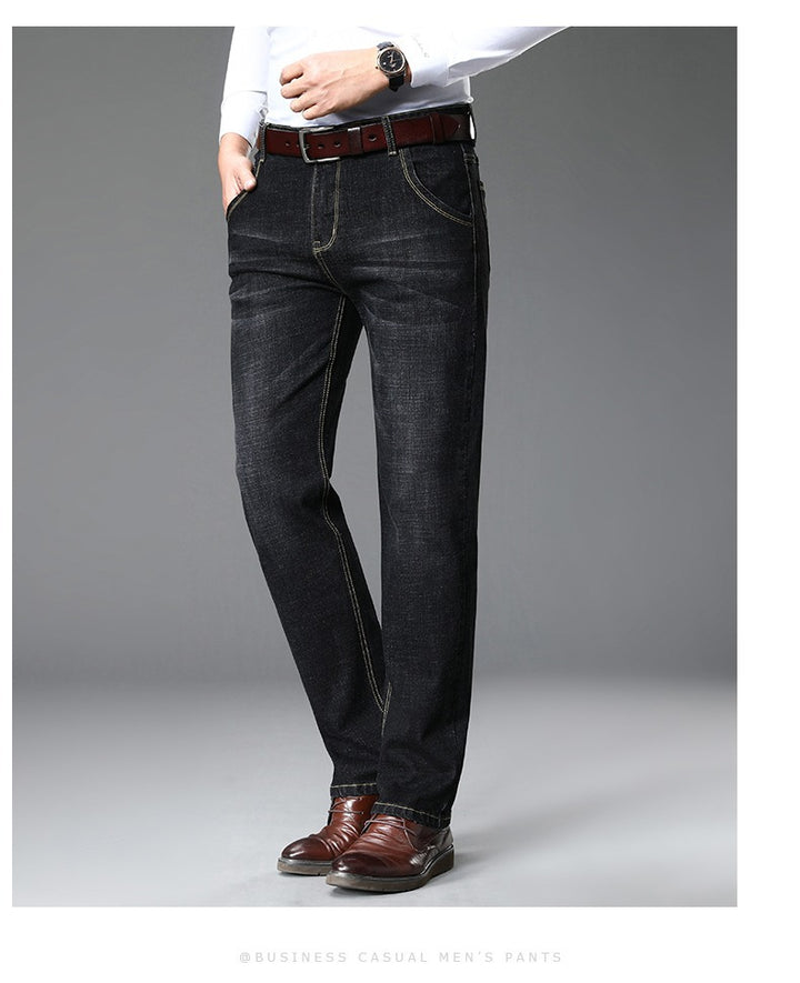 Men's classic jeans in a casual business style with an especially comfortable fit Lisslune