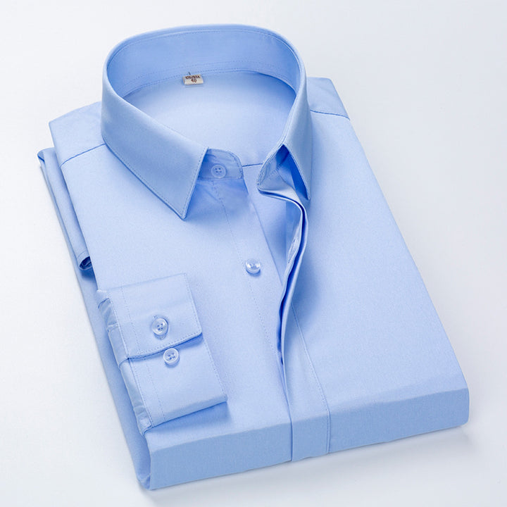 Men's Elegant Long Sleeve Shirt with Textured Fabric and Modern Cut Lisslune