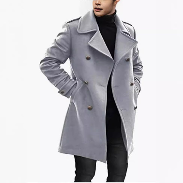 Men's elegant, double-breasted wool coat Lisslune