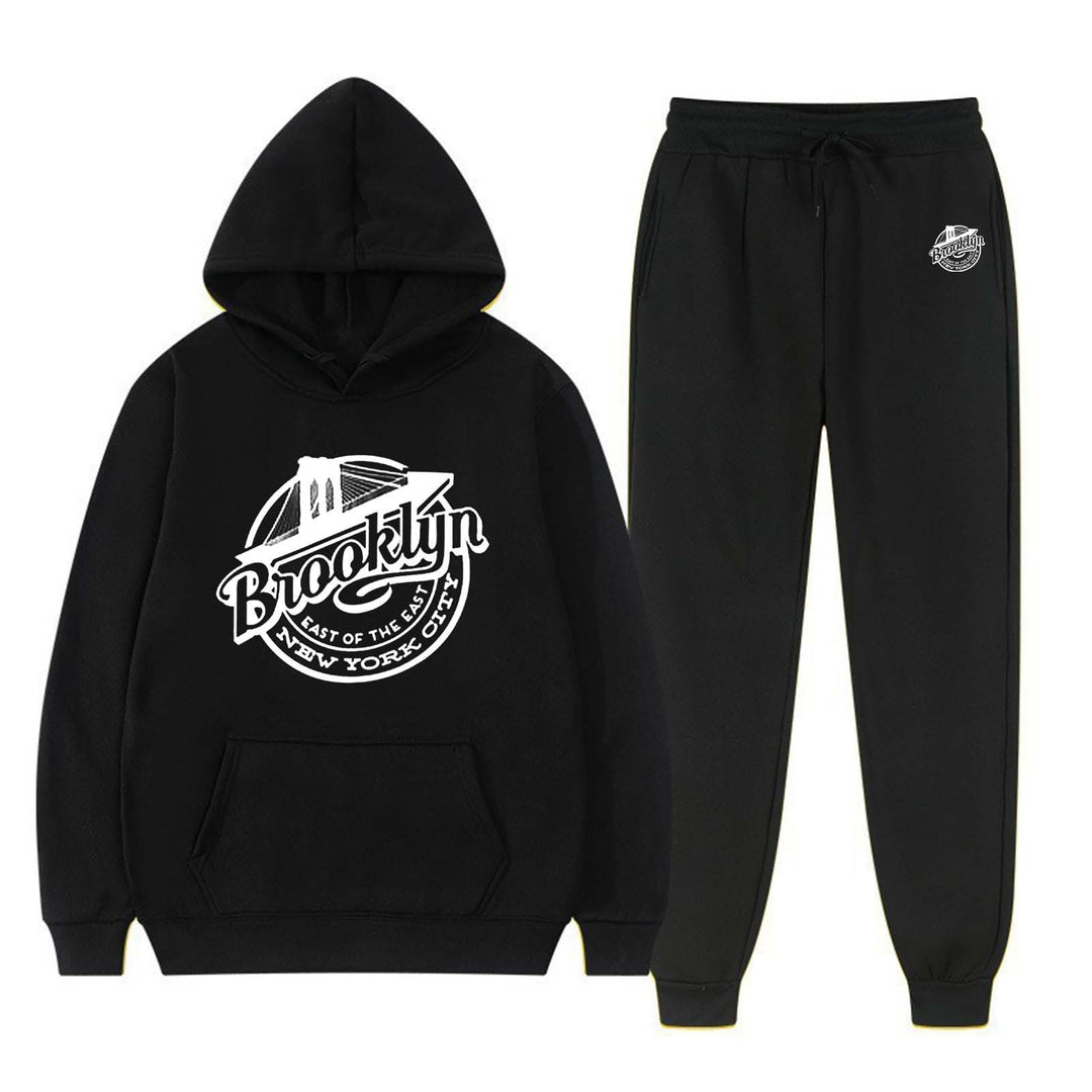 Women's leisure sweat suit with stylish Brooklyn print Lisslune